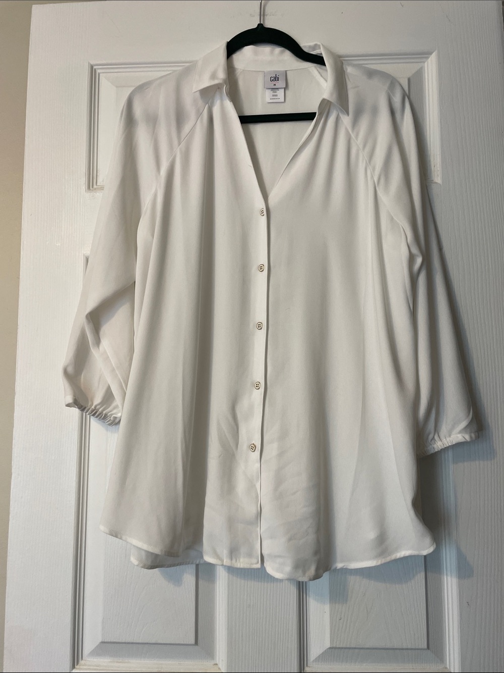 CAbi White Classic Button-Down Blouse - Picture 2 of 7